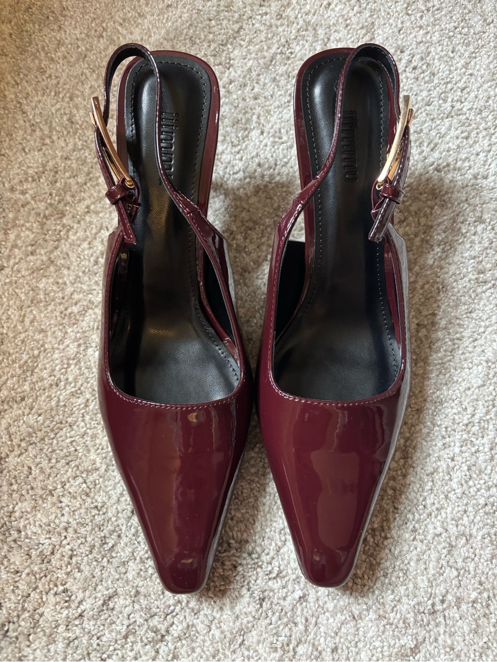Burgundy kitten heels